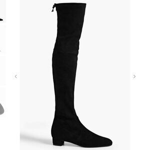 Stuart Weitzman Black Genna 25 Suede Over-The-Knee Boot